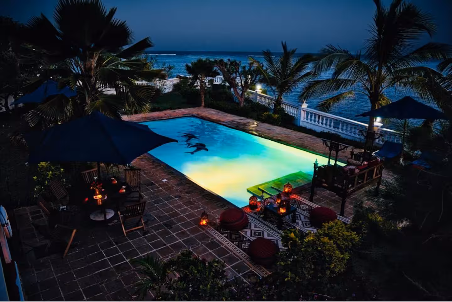 Kenyan seaside retreat villa at sunset